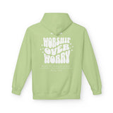Inspirational Fleece Hoodie - WORSHIP OVER WORRY Honest Heartfelt