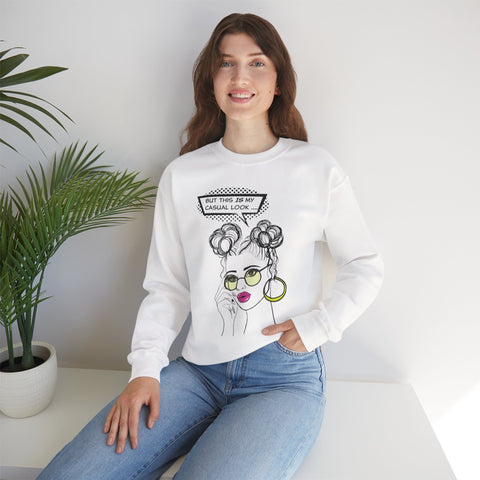 Trendy Casual Look Crewneck Sweatshirt for Fashion Lovers