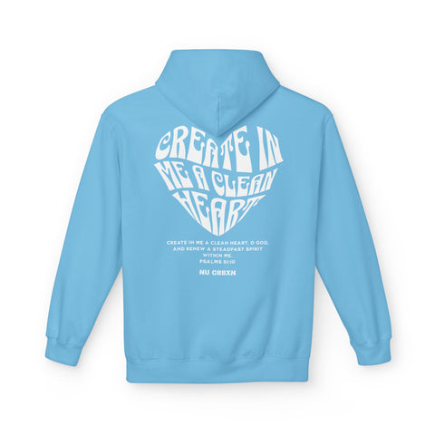 Create in Me a Clean Heart Hoodie - Inspirational Fleece Hoodie