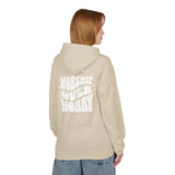 Inspirational Fleece Hoodie - WORSHIP OVER WORRY Honest Heartfelt