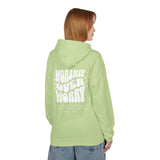 Inspirational Fleece Hoodie - WORSHIP OVER WORRY Honest Heartfelt